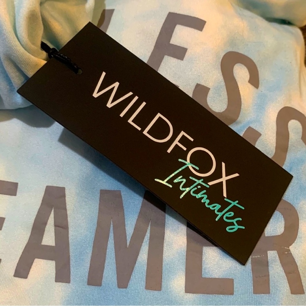NWT WILD FOX HOPELESS DREAMER 2PC LT BLUE TIE DYE SLEEPWEAR SHORT SET SIZE SMALL - Picture 4 of 4